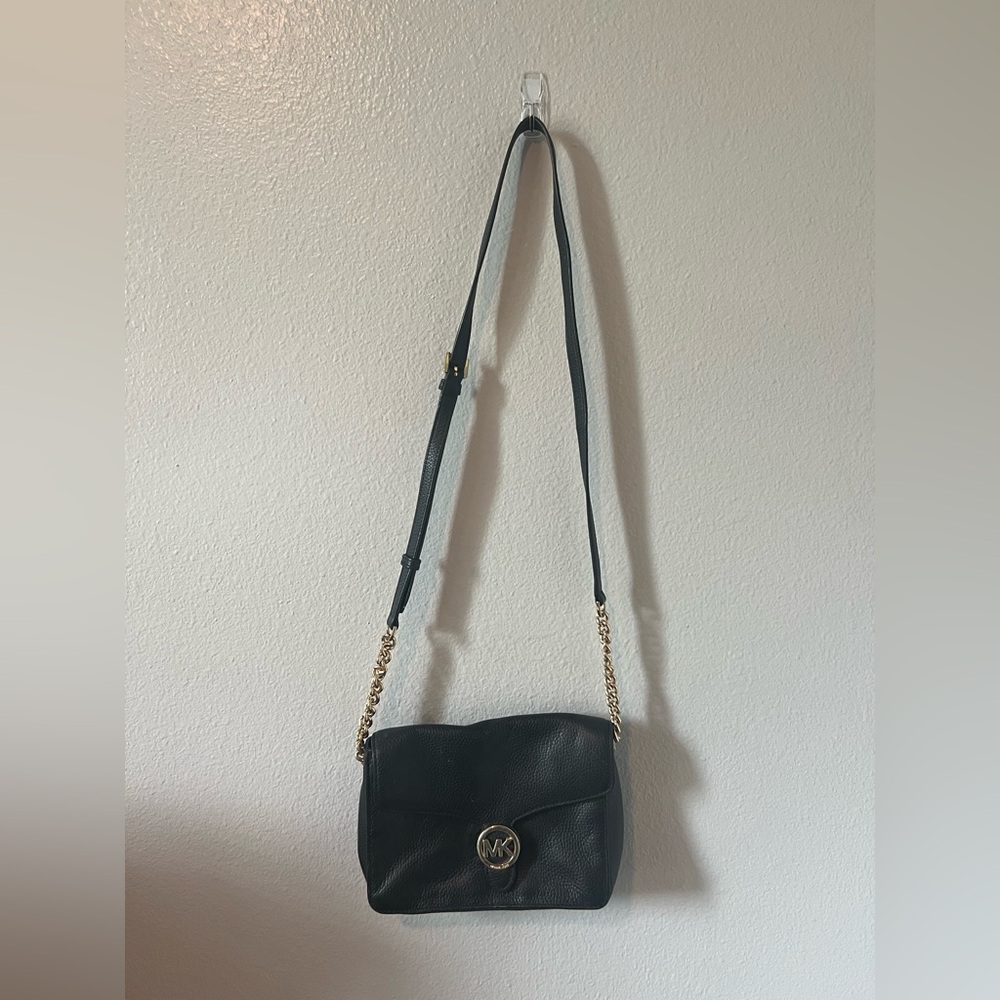 Michael Kors Black Crossbody Bag with Gold Chain